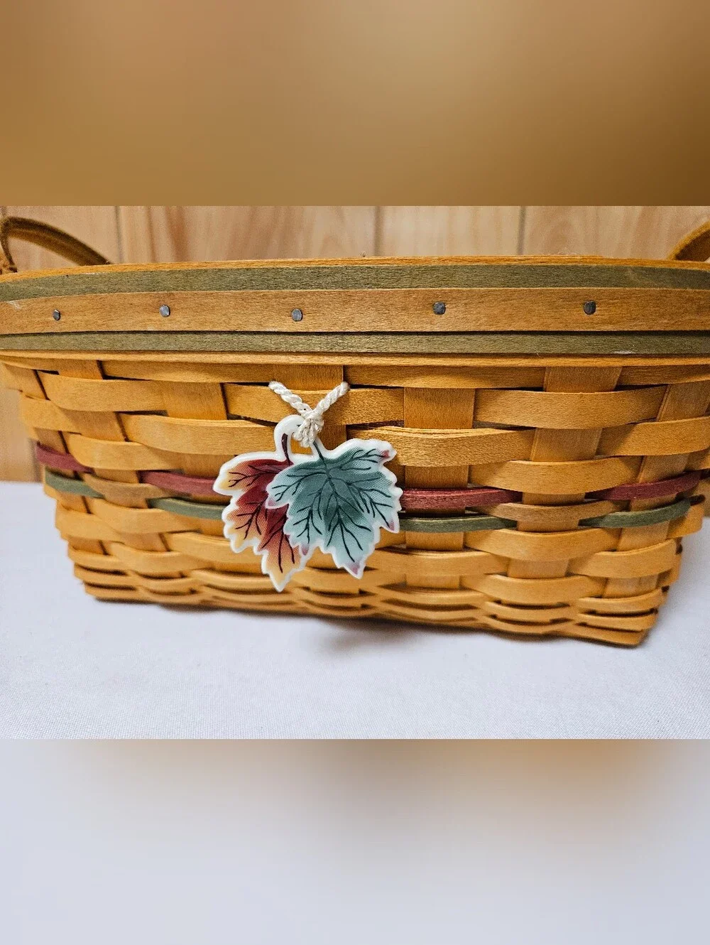Longaberger Autumn Reflections Blessings Basket  5 PC: Protector Charm 2 Inserts